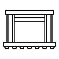 Wooden market counter with empty top standing on white background vector