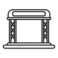 Empty metal detector gate entrance pointing forward vector