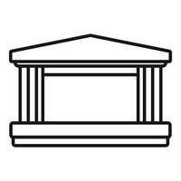 Building with columns ancient greek style icon outline vector