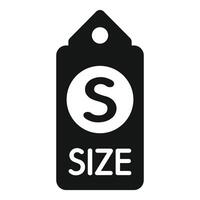 Black friday clothing size tag icon showing small size vector
