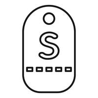 Tag with letter s for small size icon outline style vector