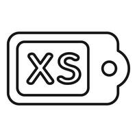Extra small size clothing tag icon representing garment dimensions vector