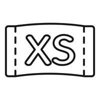 Clothes label with extra small size sign showing on white background vector