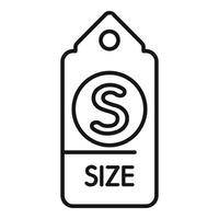 Clothes tag icon showing size s with circle outline vector