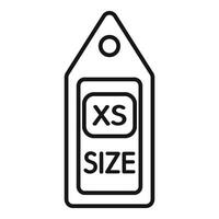 Clothing size tag showing extra small size icon vector