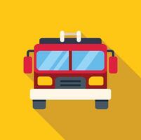 Red firetruck parked showing front view on yellow background vector
