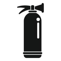 Simple flat vector icon of a fire extinguisher standing up, in black and white