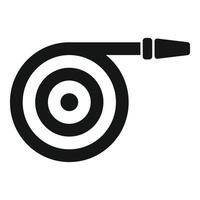 Fire hose extending outward forming a spiral shape icon vector