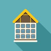 Building under construction with exposed roof frame vector