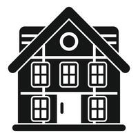 Two storey house with attic icon, simple style vector