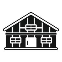 Simple icon of a house under construction with its wooden frame visible vector