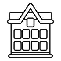 Line icon style modern building facade with windows vector