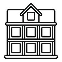 Two storey house with attic and many windows is being presented on architectural project vector