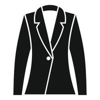 Black jacket icon representing business attire for formal meetings vector