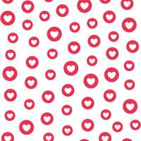 simple seamless pattern of heart shapes inside red circles vector