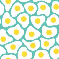Seamless pattern of flat design style eggs on a blue background vector
