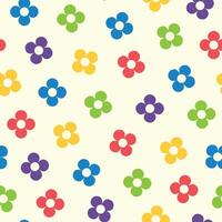 simple seamless pattern of colorful flowers vector