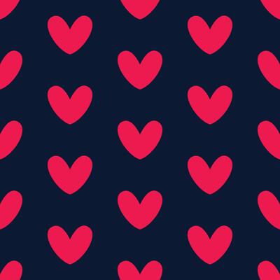 simple seamless pattern, heart repeating pattern on dark background