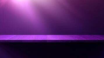 Luxury purple wooden countertop spotlight display branding product promotion presentation photo