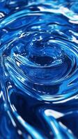 Swirl blue water wave surface motion natural fresh background photo