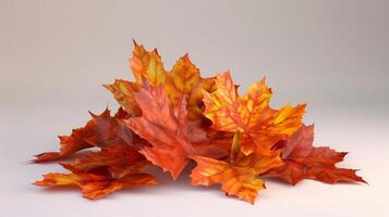 Falling maple leaves orange, brown and yellow colors in autumn photo