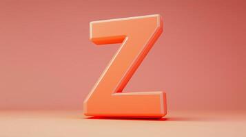 Letter Z font orange frame uppercase for children toy learning on solid background photo