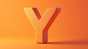 Letter Y font orange frame uppercase for children toy learning on solid background photo