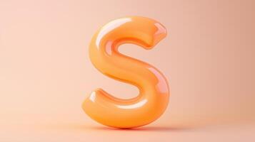 Letter S font orange frame uppercase for children toy learning on solid background photo