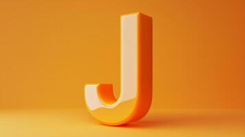Letter J font orange frame uppercase for children toy learning on solid background photo