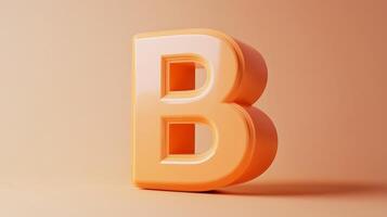 Letter B font orange frame uppercase for children toy learning with game play on solid background photo