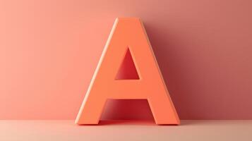 Letter A font orange frame uppercase for children toy learning with game play on solid background photo