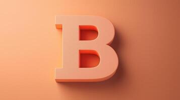 Letter B font orange frame uppercase for children toy learning with game play on solid background photo