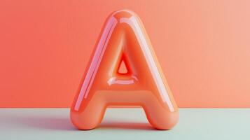 Letter A font orange frame uppercase for children toy learning with game play on solid background photo