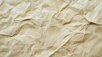 Paper beige rustic crumpled texture folded abstract page wallpaper photo