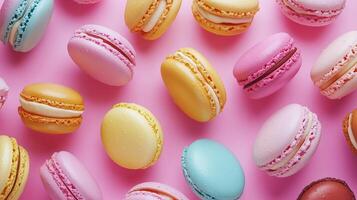 Macaroon pattern snack colorful fruity pastel color flavor photo