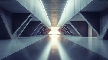 Grey wall concrete floor empty room large building with shadow photo