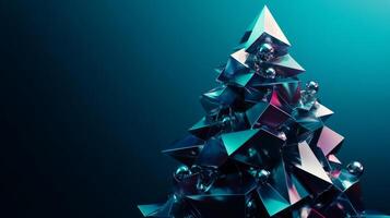 Abstract Metallic Christmas Tree with Baubles photo