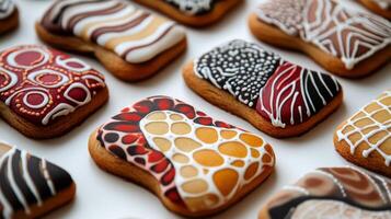 Decorated Cookies with Various Animal Print Patterns photo