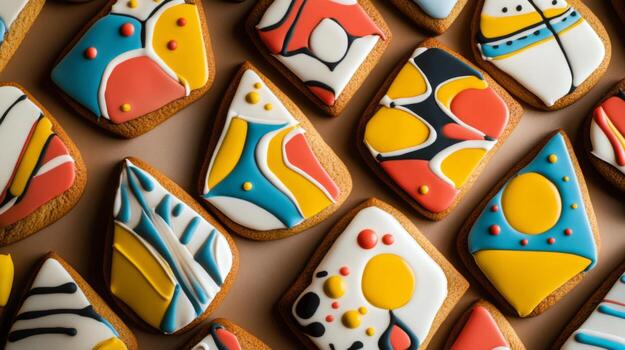 clasificado resumen geométrico galletas decorado con vistoso Formación de hielo foto