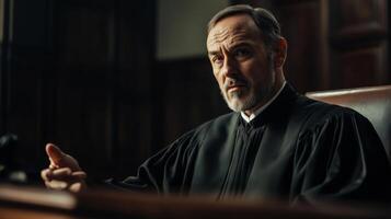 Close-up of a Judge in a Courtroom photo