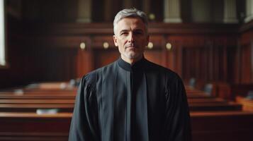 A Judge Standing in a Courtroom photo