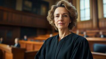 A Female Judge in a Courtroom photo