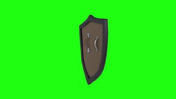 3D rendering of a black and red knight's shield with medieval design video
