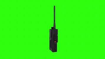 3D rendering of a handheld scanner radio with green screen background video