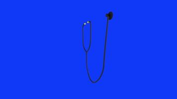 3D rendering of a stethoscope on a bright blue background video
