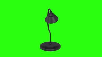 3D rendering of a modern desk lamp on a bright green background video