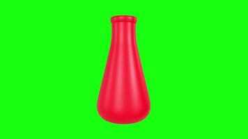 Red vase 3D rendering with green background for design projects video