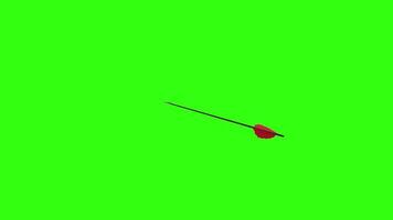 3D rendering of an arrow in green background with motion effects video
