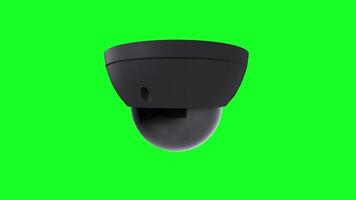 3D rendering of a surveillance camera on a vibrant green background video