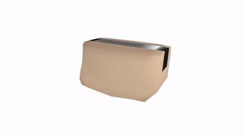 3D rendering of a simple brown package with black tape video
